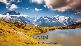  Presentation with lac - Cool new slides with charming-summer-scene-of-lac backdrop and a gold colored foreground