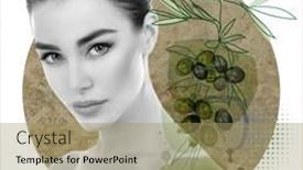  Presentation with labels - Slides having charming-woman-with-beautiful-bright background and a coral colored foreground