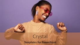  Presentation with african ethnicity - Presentation design consisting of charming-young-african-american-woman background and a coral colored foreground