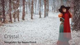  Presentation with fairy tales - Audience pleasing slide set consisting of charming-young-girl-witch backdrop and a light gray colored foreground