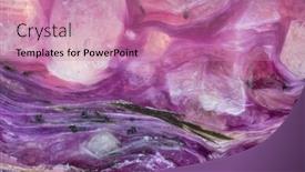  Presentation with stone - Amazing theme having charoite-stone-texture-macro-photo backdrop and a coral colored foreground