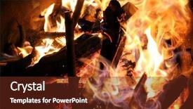  Presentation with dark vintage wood table texture - Amazing slide deck having charred wood and bright flames backdrop and a tawny brown colored foreground