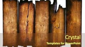  Presentation with wood board - Amazing slide deck having charred wood board isolated backdrop and a tawny brown colored foreground