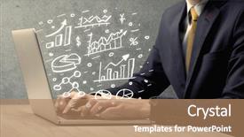  Presentation with sales growth - Audience pleasing presentation theme consisting of chart and exponential growth statistics backdrop and a coral colored foreground