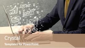  Presentation with sales growth - Presentation theme enhanced with chart and exponential growth statistics background and a coral colored foreground