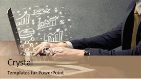  Presentation with sales growth - Presentation theme with chart and exponential growth statistics background and a coral colored foreground