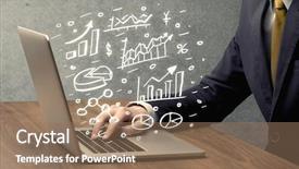  Presentation with sales growth - Colorful slide set enhanced with chart and exponential growth statistics backdrop and a coral colored foreground