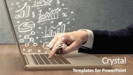  Presentation with sales growth - Cool new slides with chart and exponential growth statistics backdrop and a coral colored foreground