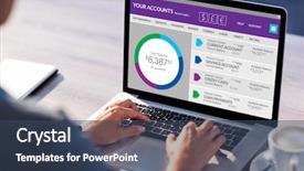  Presentation with food bank - Cool new presentation theme with chart food - graphic image of bank account backdrop and a ocean colored foreground