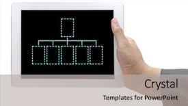  Presentation with hold hand - Theme consisting of chart for workforce human resource background and a light gray colored foreground