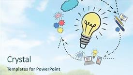  Presentation with graphics - Cool new presentation theme with chart free - digital composite of colourful lightbulb backdrop and a sky blue colored foreground