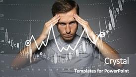  Presentation with data analytics - PPT theme with technical analysis stocks - finance data concept man working background and a gray colored foreground