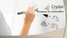  Presentation with analytics - Slide set enhanced with chart on office white board background and a white colored foreground