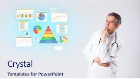  Presentation with middle ages - Beautiful PPT theme featuring chart pyramid - middle aged nutritionist with nutrient backdrop and a  colored foreground