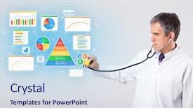  Presentation with aged - Amazing slide deck having chart pyramid - middle aged nutritionist with nutrient backdrop and a sky blue colored foreground