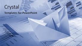  Presentation with paper boat children play - PPT theme having chart trash - business concept paper boat background and a  colored foreground