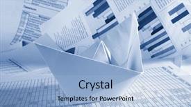  Presentation with closeup of a paper boat - Theme featuring chart trash - business concept paper boat background and a  colored foreground