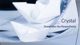  Presentation with boat - PPT theme enhanced with chart trash - business concept paper boat background and a  colored foreground