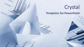  Presentation with boat - PPT layouts featuring chart trash - business concept paper boat background and a  colored foreground