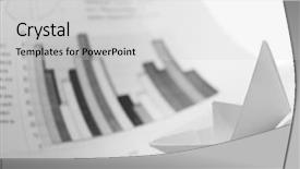  Presentation with tsunami - Cool new presentation with chart trash - business concept paper boat backdrop and a light gray colored foreground