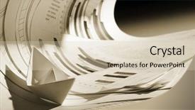  Presentation with tsunami - PPT theme having chart trash - business concept paper boat background and a lemonade colored foreground