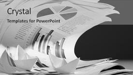  Presentation with tsunami - Amazing theme having chart trash - business concept paper boat backdrop and a light gray colored foreground