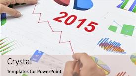  Presentation with office - Beautiful PPT theme featuring chart with a downward trend backdrop and a coral colored foreground