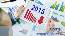  Presentation with office - Audience pleasing PPT theme consisting of chart with a downward trend backdrop and a sky blue colored foreground