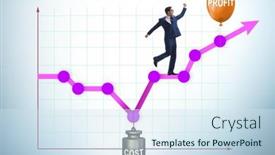  Presentation with cost - Slide deck with chart-with-profit-and-cost background and a sky blue colored foreground