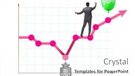  Presentation with cost - Slide deck featuring chart-with-profit-and-cost background and a sky blue colored foreground