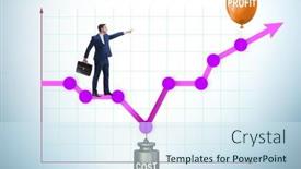  Presentation with profit - PPT theme consisting of chart-with-profit-and-cost background and a sky blue colored foreground