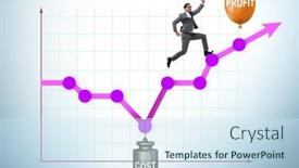  Presentation with cost - Presentation theme consisting of chart-with-profit-and-cost background and a sky blue colored foreground