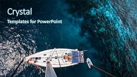  Presentation with sailing - Cool new presentation theme with charter - aerial shot of the sailing backdrop and a navy blue colored foreground