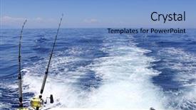  Presentation with sea fishing - Theme featuring charter - blue sea fishing sunny day background and a light blue colored foreground