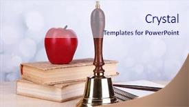  Presentation with school organization chart - Slide deck having charter - gold school bell with school background and a sky blue colored foreground