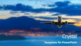  Presentation with airplane night - Slide deck consisting of charter - night dawn dusk flight background and a ocean colored foreground