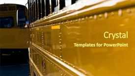  Presentation with buses - Slides with charter - school buses prepare for another background and a gold colored foreground
