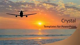  Presentation with charter flight - Slide deck featuring charter - sunset or sunrise dawn dusk background and a gold colored foreground