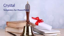  Presentation with gold - PPT theme enhanced with charter schools - gold retro school bell background and a  colored foreground