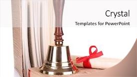  Presentation with scroll - Cool new theme with charter schools - gold retro school bell backdrop and a white colored foreground