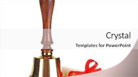  Presentation with white gold - Presentation featuring charter schools - gold retro school bell background and a white colored foreground