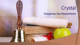  Presentation with school and diversity - Amazing slide deck having charter schools - gold school bell with school backdrop and a sky blue colored foreground