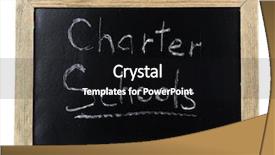  Presentation with schools - PPT layouts enhanced with charter schools written on chalkboard background and a black colored foreground