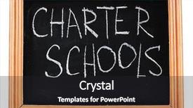  Presentation with schools - Amazing presentation theme having charter schools written on chalkboard backdrop and a dark gray colored foreground