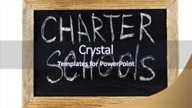  Presentation with schools - PPT layouts consisting of charter schools written on chalkboard background and a wine colored foreground