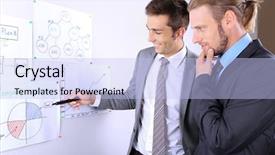  Presentation with team - Amazing PPT theme having jigsaw puzzle team building support backdrop and a  colored foreground.