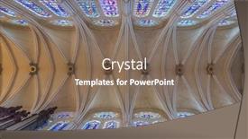  Presentation with stained glass - Audience pleasing slides consisting of chartres-france-circa-january-2018 backdrop and a violet colored foreground