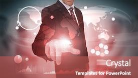  Presentation with interface - Presentation theme consisting of charts and data on world background and a coral colored foreground