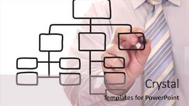  Presentation with organization - Beautiful PPT theme featuring charts diagram - businessman drawing an organization chart backdrop and a mint green colored foreground