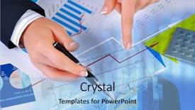  Presentation with desktop - Slide set consisting of charts diagrams documents background and a light blue colored foreground